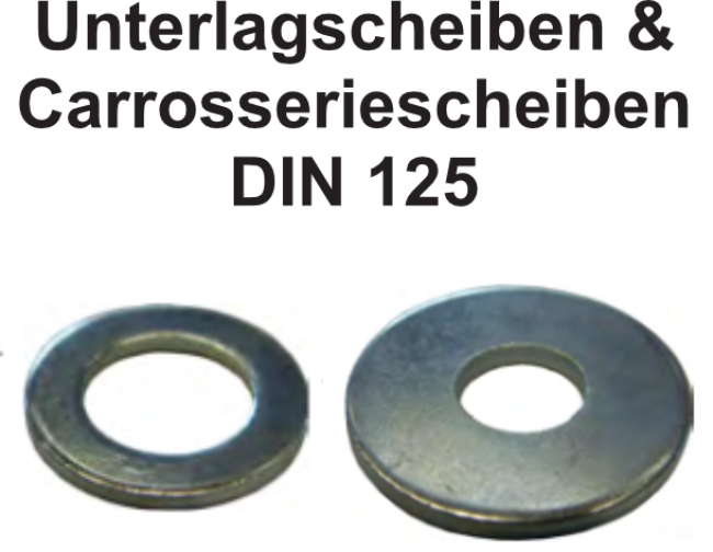 Unterlagscheiben & Carrosseriescheiben DIN 125 verzinkt